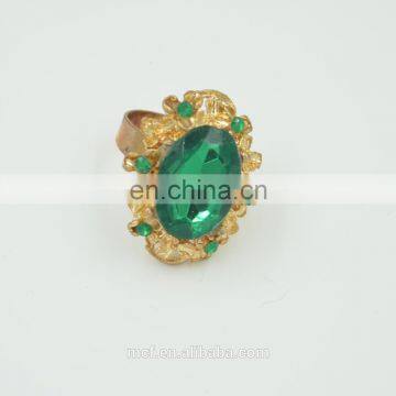 MCR-0049 fashion latest gold green Cluster Gemstone ring ,crystal ring