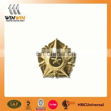 China best sale custom gold five-pointed star metal badges