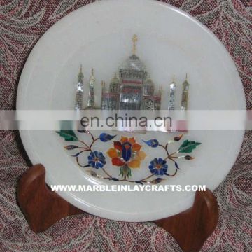 Taj Mahal Design Marble Inlay Plates