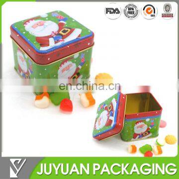 2017 sweet square christmas gift meatl tin can packaging manufacturer