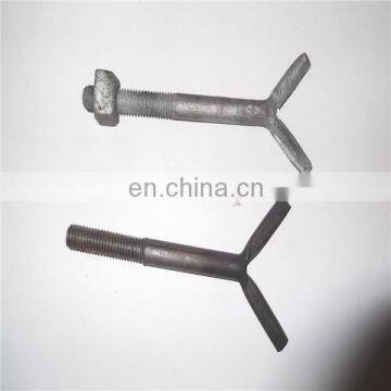 Forging carbon steel Y type Anchor Bolt with nut and washer