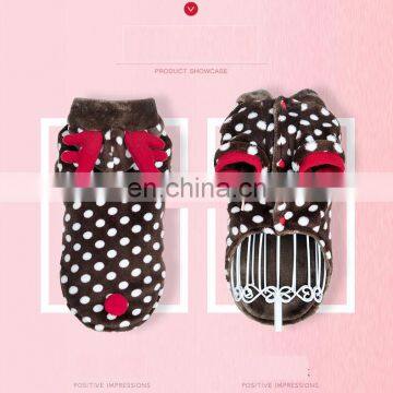 Wholesale Dog Pet Cat Xmas Elk Winter Point Plush Clothes Hoodie Sport Overcoat photo-4