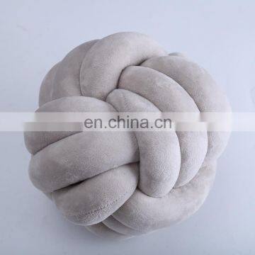 Unique Modern Polyester Crystal Velvet Chunky Knotted Ball Pillow Cushion With Core And Filling photo-3