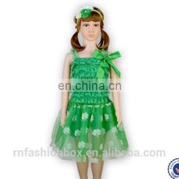 Girl Green Shamrock Frock Patterns Lace Top Tutu Skirt Persnickety Remake Festive Lovely Baby Dresses Kids Boutique Clothing USA photo-3