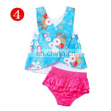 Flower Child Outfit Baby Girls flower Clothing Set Toddler Infant Vest Tops Tutu Shorts 2pcs Clothes for 0-18m