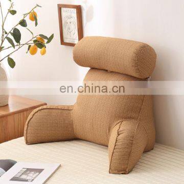 Plush Memory Foam Fill Big Backrest Reading Bed Rest Pillow With Arms photo-6