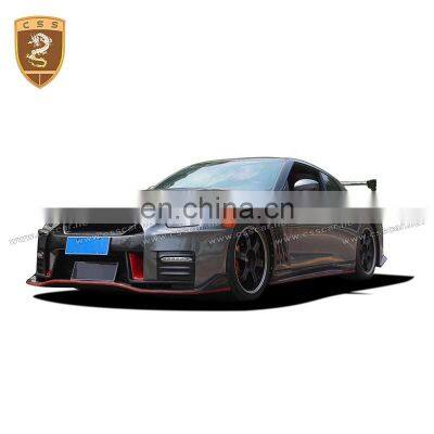 PP Material+Forged Carbon Fiber Side Skirts Car Front Bumper Chin Rear Bumper Lip Body Kit For Nissan GT GTR