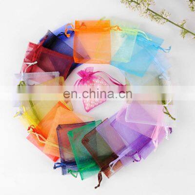 Organza Drawstring Bag For Wedding Candy Snacks Gift Wrapping Pouch Rectangle Jewelry Pearl Storage Bags Foldable