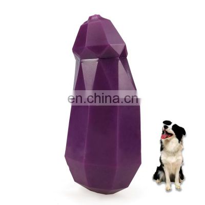 fruit and vegetable toys set for dog play eggplant shaped toy treats Leaking food toy for dogs manufacturer