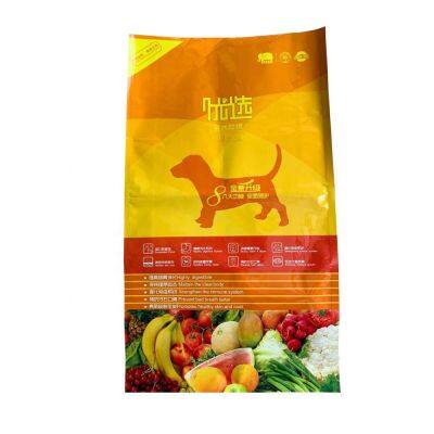 Barley Plastic Organic Laminated Customized Large 5kg Zipper Lock Standing Side Gusset Dry Dog Cats fish Food Bag