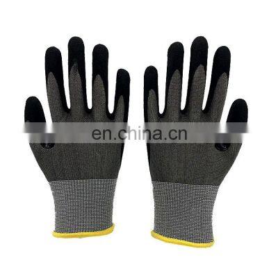 18Gauge Cut Level 3 Abrasion Resistant Gloves With Reinforced Thumb Crotch Sandy Nitrile Finished Palm For Cable Handling Work