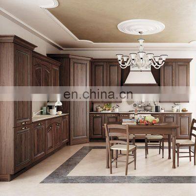 North American Classic Oak Solid Wood Kitchen Furniture Pantry Storage Island Cherry Wood Kitchen Cabinets photo-4