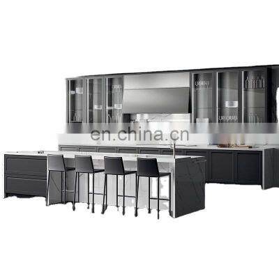 Simple Design Acrylic Marble Counter Top Customize Assemble Kitchen Cabinet