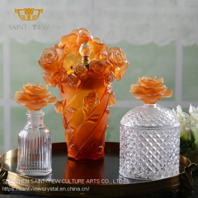 Brand Crystal Fancy Incense Burner Set Middle East Hari Raya Bakhoor Burner Tray Portable photo-4