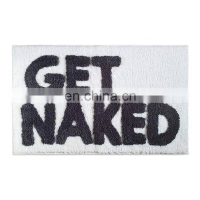 2022 get naked bath mat design microfiber bath mat anti slip bath rugs