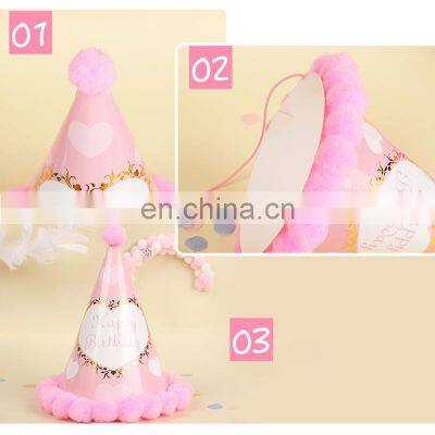 Color Block Birthday Hat Crown Funny Glasses Happy Birthday Party Supplies Kids Adult Paper Hat Glasses photo-3