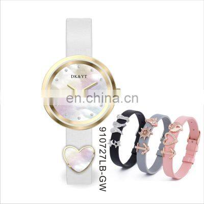 White Silicon Strap MOP Dial Little Girl Watches OEM Womens Fashion Design 3ATM Water Resistant Ladies Watch Sale