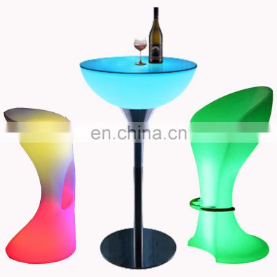 outdoor round party cocktail night club furniture led bar tables led glow waterproof bar table