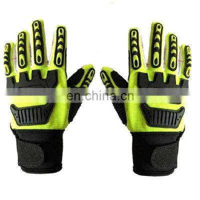 Heavy Industry Oilfield Resistant Safety Work Gloves Protection Hands Oil And Gas TPR Cotton Impact Gloves photo-2