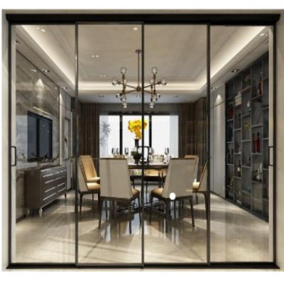 Extra Narrow 16 Series Aluminum Alloy Frame Glass Aluminum Sliding Door photo-5