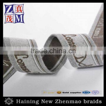 fashion jacquard elastic rubber belt custom word pattern webbing