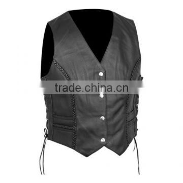 Leather vest with laces