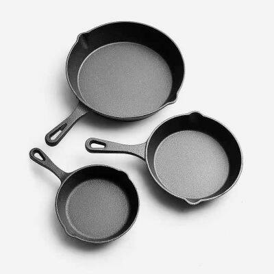Hot Selling Factory Supply Cast Iron Preseasoned Frying Pan 6/8/10 Inch Seasoned Skillet Fryer Pan with Handle