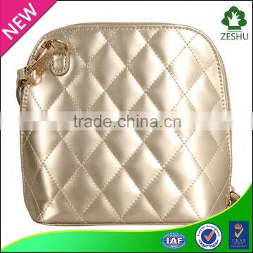 custom plain pu leather lady shoulder bag