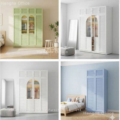 Industrial Style Metal Storage Wardrobe for Rental Properties, Anti-rust Powder Coated Steel Cabinet With Clothes Rods & Compartment Storage photo-5