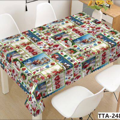 Hot Sell 2026 Decorative Home Kitchen Tablecloth Liquid Repellent and Stain Resistant Polyester Christmas Table Cloth photo-2
