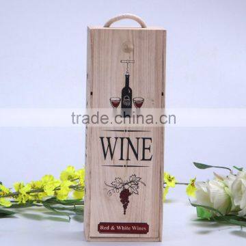 paulownia wood wine box for single bottle