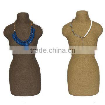 Best Seller Vintage Retro Raw Paper Sticker Neck Papmache Accessories Display Mannequin Necklace A-02