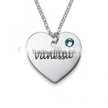 Personalized Stainless Steel Silver Plated Engraved Girls Name Necklace Pendant Necklace