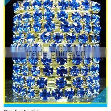 Hot Sale Sapphire Rhinestone Cup Chain Trimming For Decoration