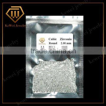 Bottom Price of 2.0mm Round White Machine Cutting Cubic Zirconia