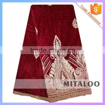 Mitaloo VL0018 Fashion Design African Velvet Lace Fabric Manufacturer In Wholesale Price