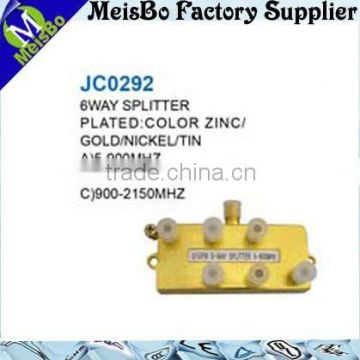 Gold colour CE 6 way TV splitter