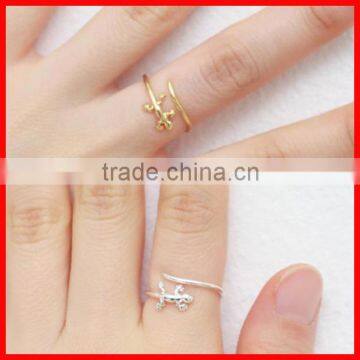 2015 new arrived high polish shinny 925 stelring silver animal geckos rings