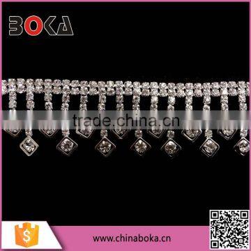 BOKA high quality rhinestone crystal fringe trim, dangling crystal trimming