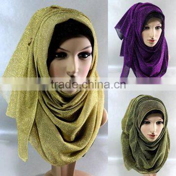 New Arrvial Elastic Glitter Muslim Hijab Tribal Scarf