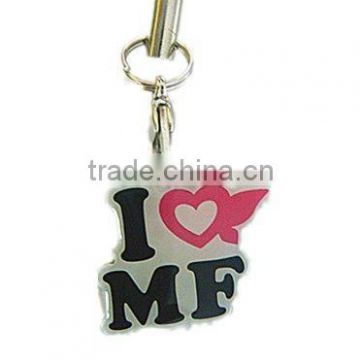 new design metal letter mobile phone straps