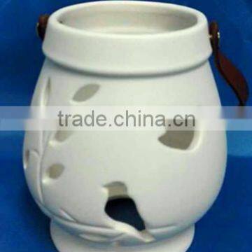 Ceramic porcelain cut out window t-light holder latern