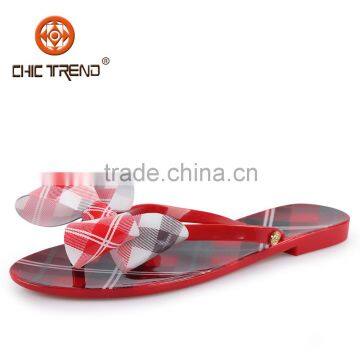 2015 simple design pvc jelly sandals cheap beach flip flops high quality plastic sandals with flower for women