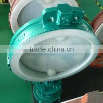 Large size Wafer PTFE Lined Butterfly Valve Flange type