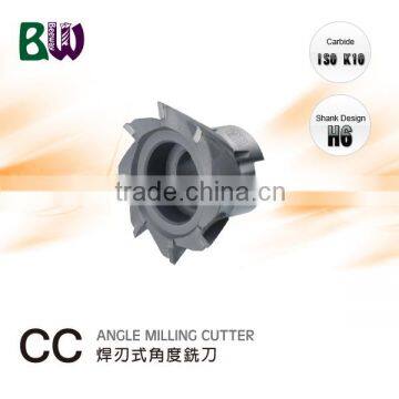 Brazed Tungsten Carbide Angle Milling Cutter For Side & Face Milling