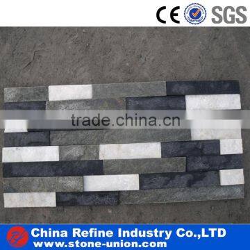 White and black strip natural quartzite stone