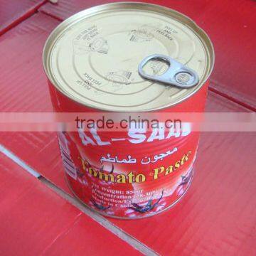 TOMATO PASTE EASY OPEN 850GX12TINS EXPORT TO OMAN,BIRX 28-30%