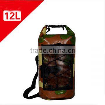 PVC Material and Outdoor Sport Use camouflage dry bag with mesh pocket