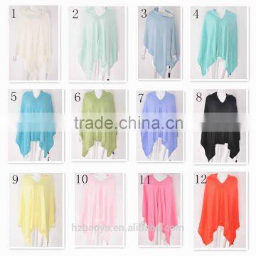 Fashion Acrylic plain woven shawl 12colours