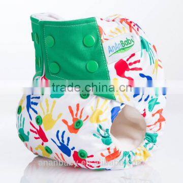 Wholesale AnAnBaby cloth aio diapers printed reusable eco AIO cloth nappies